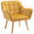 Luxe Velvet-Feel Accent Chair: Wide Arms, Slanted Back, Yellow
