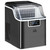 HOMCOM Ice Maker Machine - Compact, Fast, Adjustable Cube Size, Scoop - Black