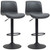 Retro Barstools Set of 2 PU Leather Adjustable Height Swivel Bar Chairs