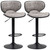 Vintage Bar Stool Set of 2 Microfiber Cloth Adjustable Height Armless Chairs
