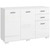 HOMCOM Modern Sideboard Kitchen Storage Cabinet with 2 Drawers and Shelves