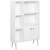Open Bookcase Cabinet Shelves W/ Two Doors, 80W x 23.5D x 118Hcm-White