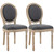 HOMCOM French-Style Dining Chairs Set of 2 with Linen Upholstery, Backrest - Default Title