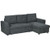 HOMCOM 3 Seater Sofa Bed, Convertible Pull Out Sofa with Storage, Dark Grey