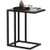HOMCOM C Shape Side Table w/ Marble-Effect Top - Black