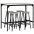 HOMCOM 5 Piece Bar Table and Stools Set with Metal Frame - Rustic Brown