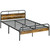 HOMCOM Single Bed Frame with Headboard, No Box Spring Needed - 196.9L x 136.8W x 82.5Hcm