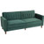 HOMCOM Convertible Sofa Futon Velvet-Touch Tufted Couch Sofa Bed - Green