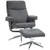HOMCOM Recliner Chair with Footstool with Adjustable Back - Charcoal grey