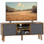 HOMCOM Modern TV Cabinet Stand w/ Shelves & Drawers, Bedroom - Rustic Brown