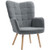 HOMCOM Upholstered Tufted Wingback Armchair with Seat Padding, Dark Grey