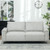 HOMCOM 193cm Upholstered Corduroy Settee with Spring Cushion, Light Grey