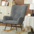 HOMCOM Rocking Chair, Modern Armchair with Backrest for Bedroom, Grey