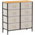 HOMCOM 8 Drawer Fabric Chest of Drawers w/ Wooden Top for Hallway - Cream