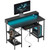 HOMCOM Gaming Desk with Monitor Stand and Sliding Keyboard Tray - Black