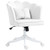 HOMCOM Armless Desk Chair Home Office Chair w/ Wide Seat Tilt Function - White