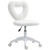 HOMCOM Armless Heart Desk Chair, Makeup Vanity Chair for Home - White