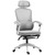HOMCOM Mesh Ergonomic Office Chair with Lumbar Support, Headrest - Grey
