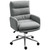 HOMCOM Upholstered Desk Chair with Height Adjustable - Grey