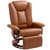 HOMCOM PU Leather Reclining Armchair with Footrest for Living Room - Brown