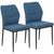 HOMCOM Set of 2 Dining Chairs with Curved Back Padded Seat for Kitchen - Blue