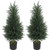 HOMCOM Set of 2 Decorative Artificial Plant, Fake Plants for Home Decor - 40 x 40 x 90 cm