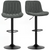 HOMCOM Bar Stools Set of 2, Modern Armless Bar Chairs - Charcoal grey