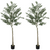 HOMCOM 2 Pack Indoor Artificial Plants, Faux Potted Silk Olive Trees, 120cm - 15 x 15 x 180 cm