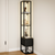 HOMCOM Floor Lamp with Shelves, LED Standing Lamp with Fabric Drawer - Black