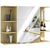 HOMCOM Bathroom Wall Cabinet with Mirror and Open Storage Shelves Natural