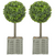 HOMCOM Set of 2 Artificial Plants, 50cm Faux Boxwood Topiary Balls, Green