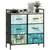 HOMCOM 4 or 5 or 6 or 7 or 8-Drawer Chest of Drawers, Fabric Dresser with Open Shelf - Blue / 79W x 29D x 85H cm