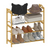 HOMCOM 4-Tier Shoe Rack, Bamboo Shoe Shelf Stand, Natural Wood Finish