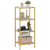 HOMCOM Shelving Unit Modern Glass Shelf Bookshelf for Home - gold