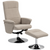 HOMCOM Upholstered Swivel Recliner Armchair with Ottoman - beige