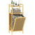 HOMCOM Removable 37L Laundry Hamper with Bamboo Bathroom Storage Cabinet