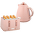HOMCOM 1.7L Kettle and Toaster Set with Defrost Reheat and Crumb Tray - Pink