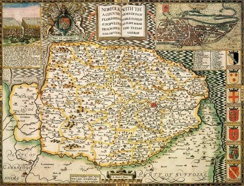 Norfolk Historical Map 1000 Piece Jigsaw Puzzle (1610)