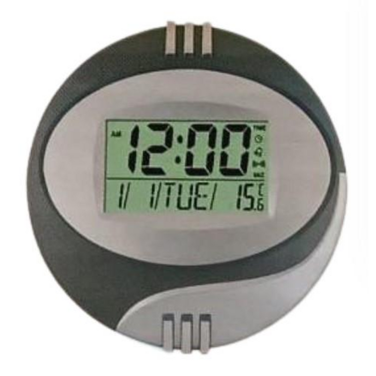 Kadio Kenko Digital Grey with Temperature Day/Date Display Wall Mounted Clock