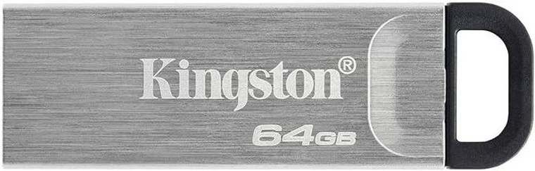 Kingston DataTraveler Kyson USB 3.2 Gen 1 Flash Drive 64GB - Stylish Capless Metal Case
