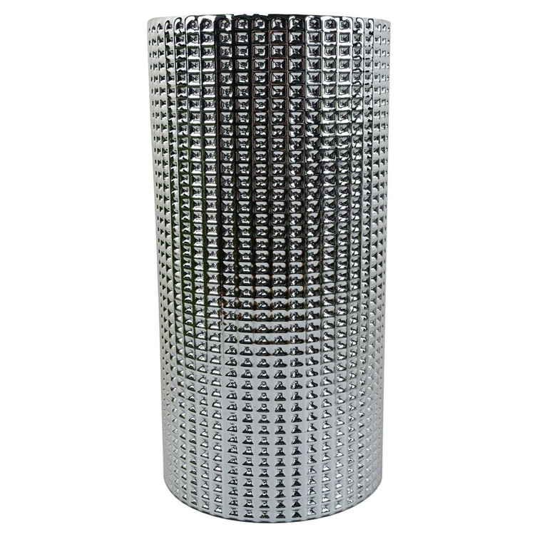 Premium 30cm Silver Dot Glass Vase