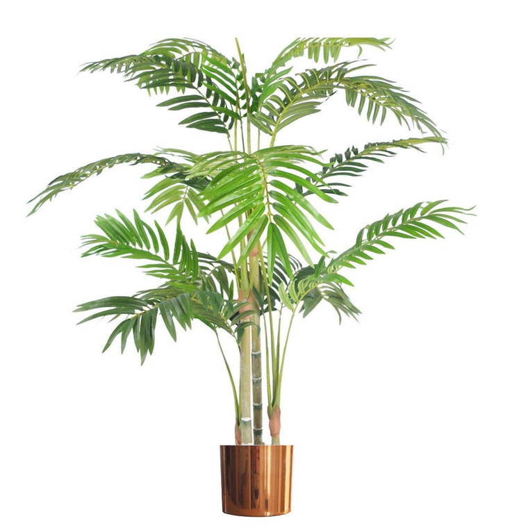 LARGE Artificial Palm Trees Metal Planters - Choice of Size and Colour - 120cm (4ft) Areca Palm Copper Planter