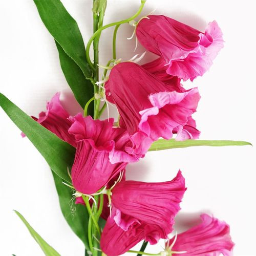 Pack of 6 x 100cm Trumpet Artificial Flower Stem Fuchsia Pink