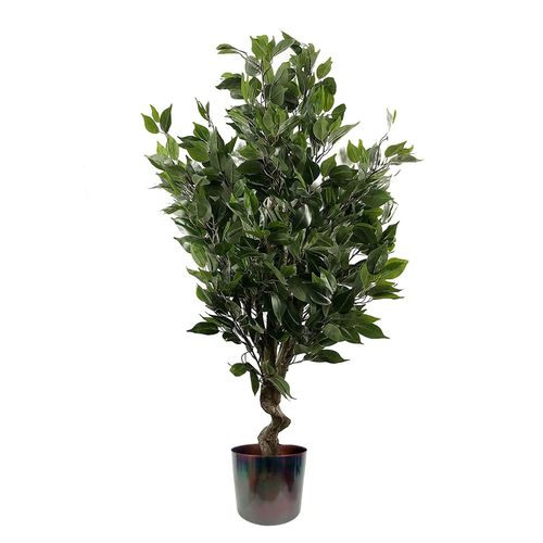 110cm Artificial Evergreen Twist Ficus Tree Multicolour Planter