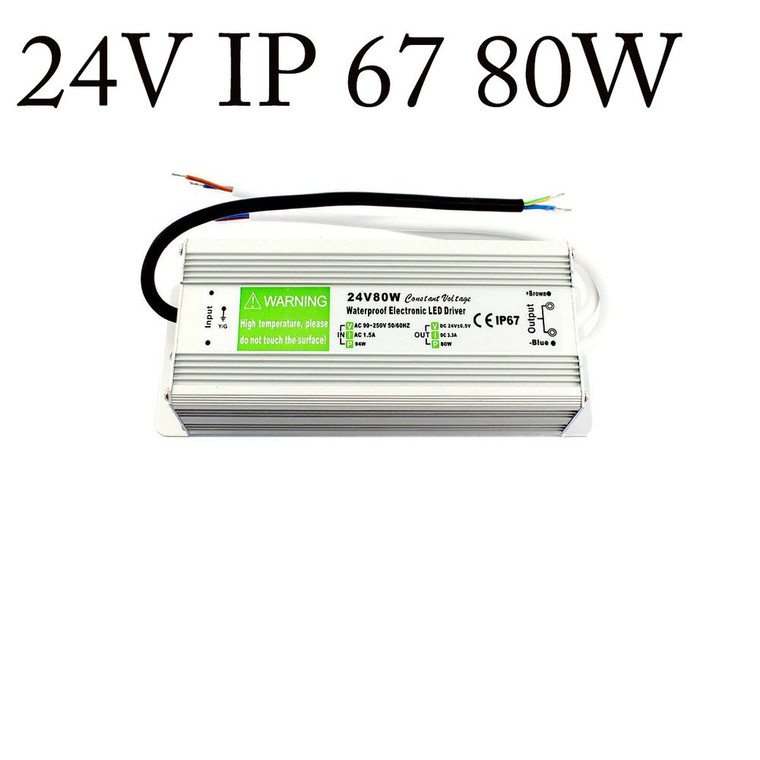 DC24V IP67 80W Waterproof LED Driver Power Supply Transformer