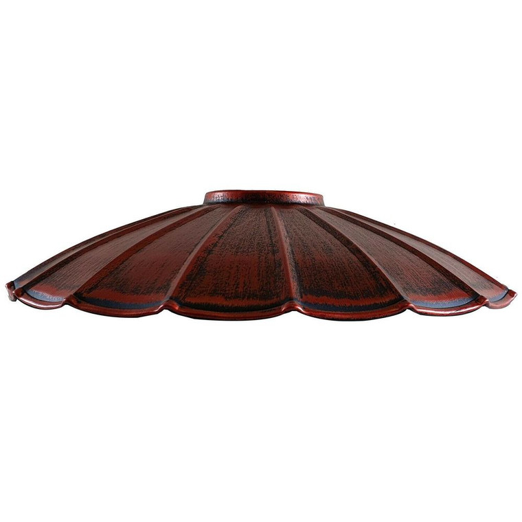 Vintage Industrial Ceiling Pendant Light Rustic Lampshade Easy Fit Wavy Shade UK - Rustic Red