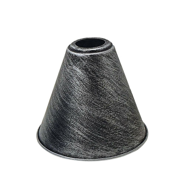 Large Easy Fit Pendant Light Shade 18cm Metal Lampshade Wall Lamp - Brushed Silver