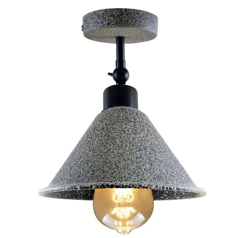 Retro Industrial  Stone Effect Ceiling Flush Mount Light Metal Indoor Light - With Bulb