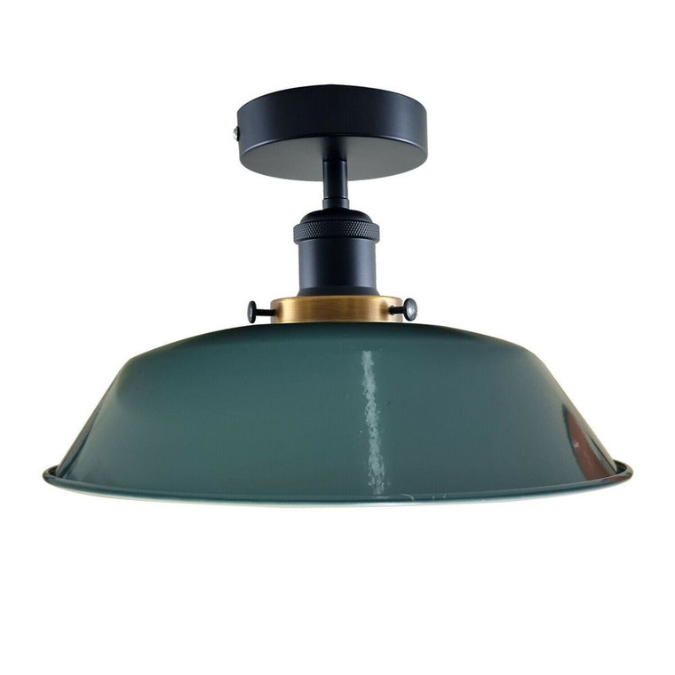Modern Industrial Ceiling Light Fitting Flush Mount Light Metal Indoor Light - With Bulb / Blue