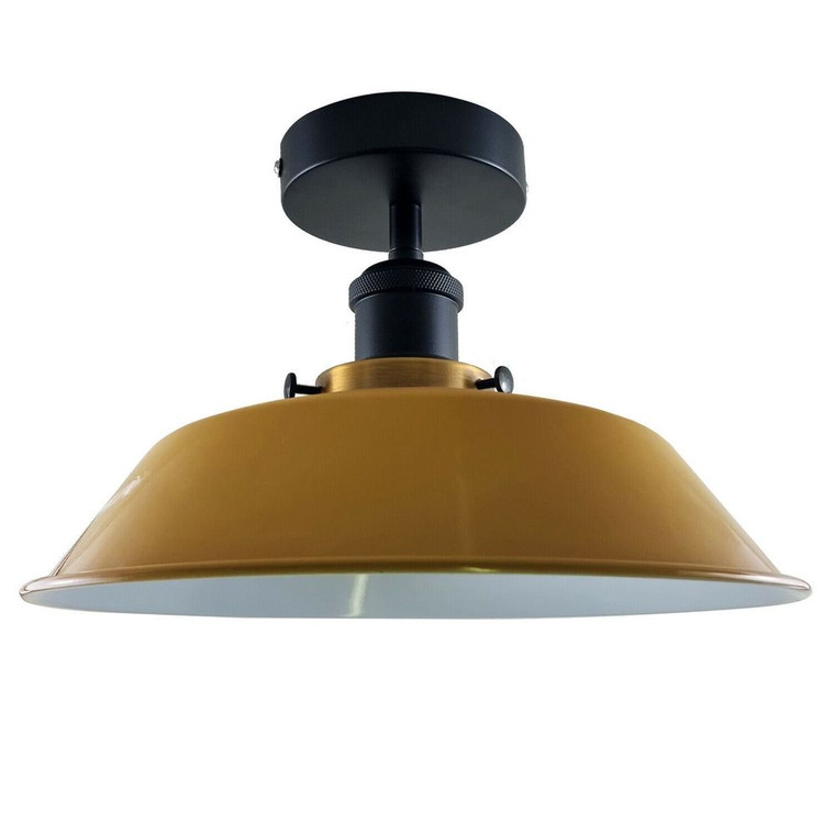 Modern Industrial Ceiling Light Fitting Flush Mount Light Metal Indoor Light - Without Bulb / Yellow